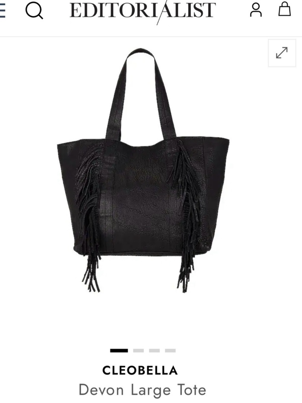 Cleobella Devon large fringe leather tote